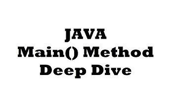 JAVA Main method Deep Dive