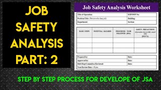 Job Safety Analysis (JSA) Part: 2