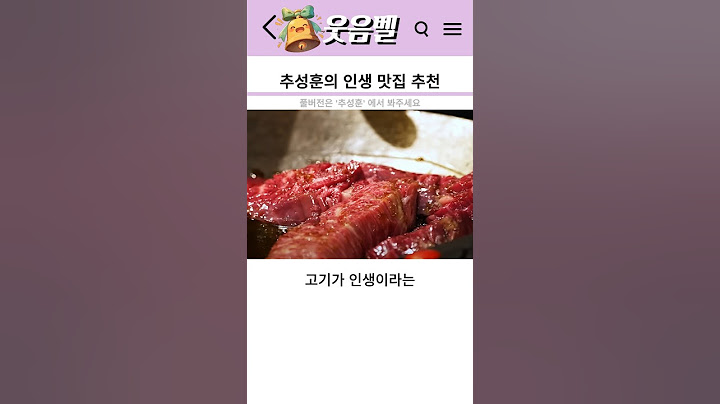 추성훈의 19년째 가는 단골 맛집 추천
