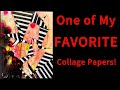 This is One of My FAVORITE Collage Papers Ever!  ⬆️ #artdemo #mixedmedia #abstractart #collage 