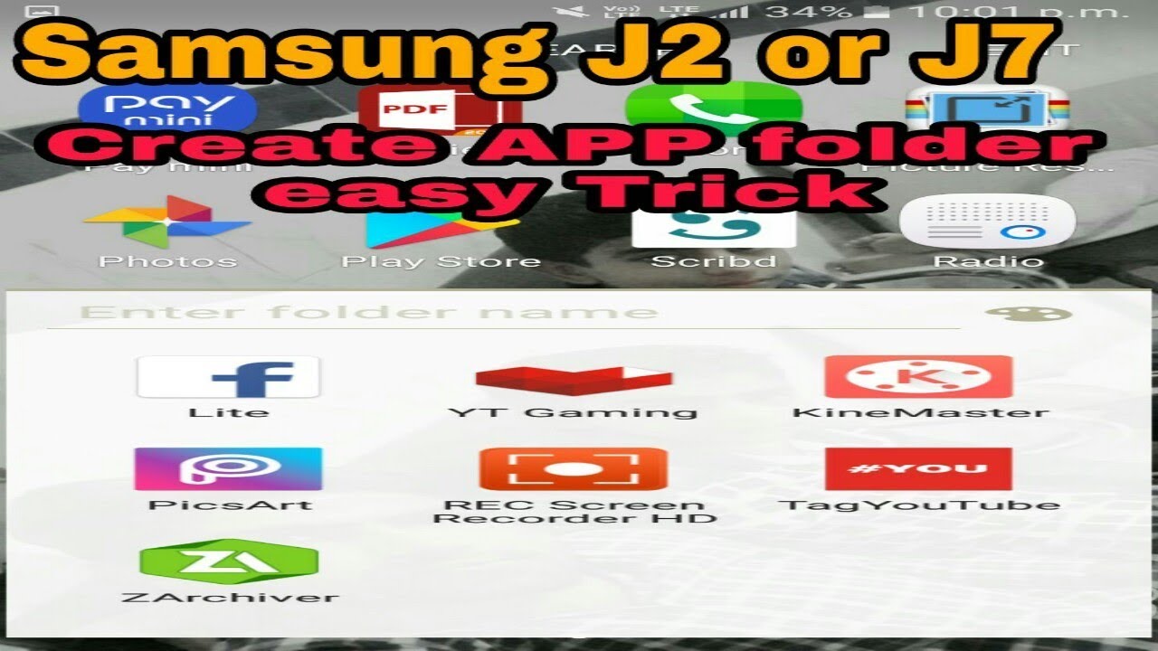 Samsung J2 or J7 create App folder easy trick in android by RTS TECH