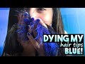 Dying my hair tips blue! | Key❤