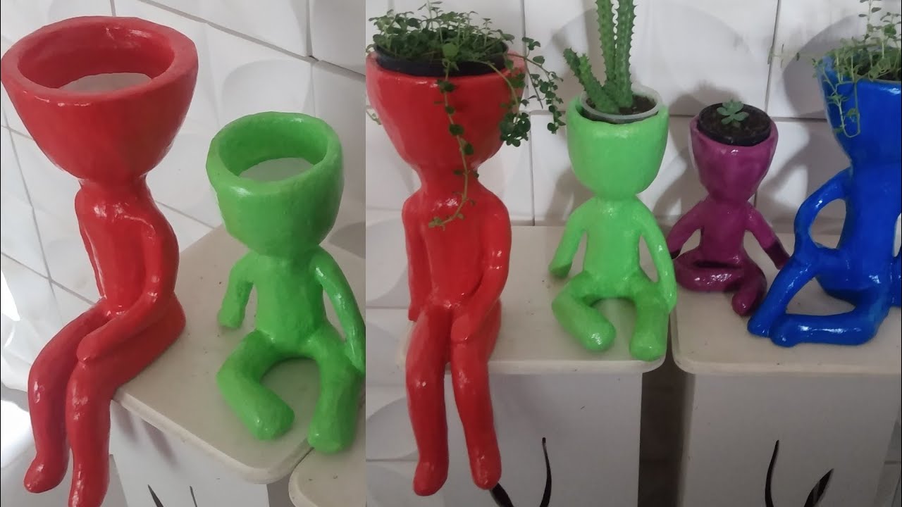 Vaso Bob de cimento  para suculentas | vasinhos do BBB