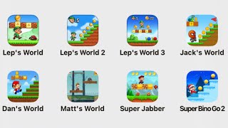 Leps World 1 2 3, Jacks World, Dans World, Matts World, Super Jabber, Super Bino Go 2