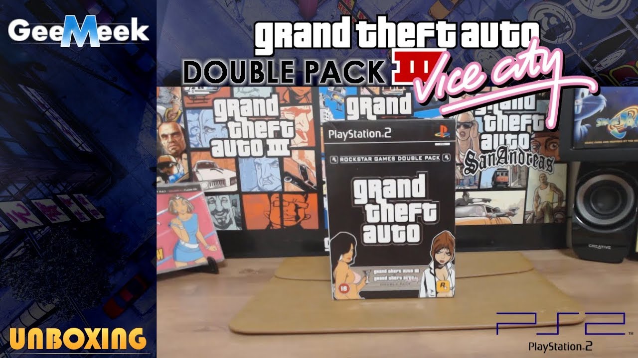 The box art for the double pack featuring GTA III and Vice City on