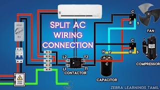 Split AC Wiring Diagram | Animation | HVAC | Electrical