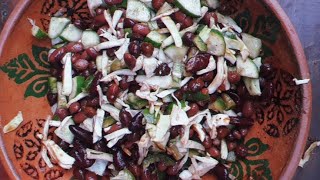Vegetable salad recipe مزیدار سبزی لوبیا اور کالا چنا کا سالاد بنانے کا طریقہ