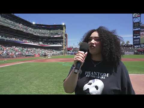 Phantom of the Opera's Olivia McMillan | National Anthem for San Francisco Giants