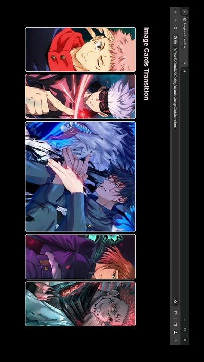 Image Card transition using html and css of anime #css #html # ...