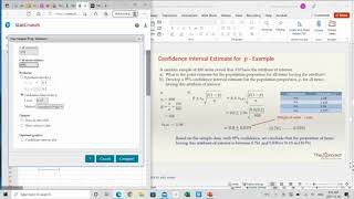 Confidence Intervals for the proportion in StatCrunch