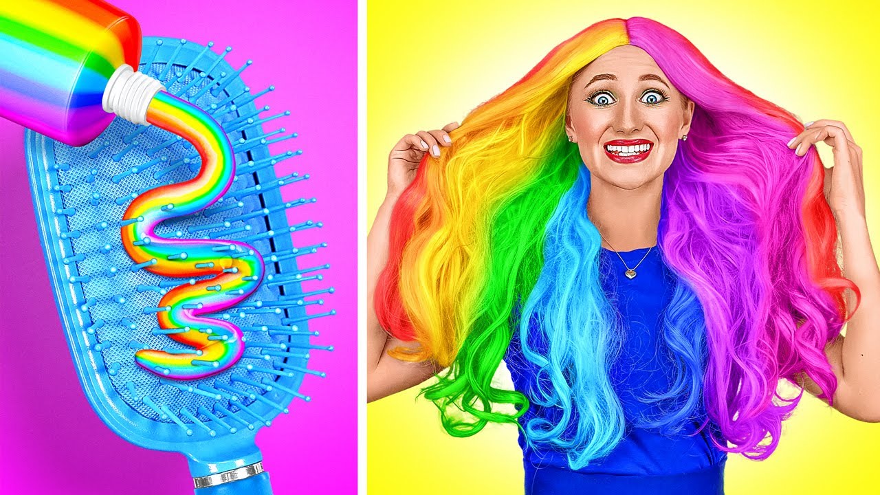 ⁣MÜTHİŞ GÜZELLİK TÜYOLARI VE MAKYAJ AKIMLARI || İnekten Popülere | 123 GO! Havalı Saç Boyama Tüyoları