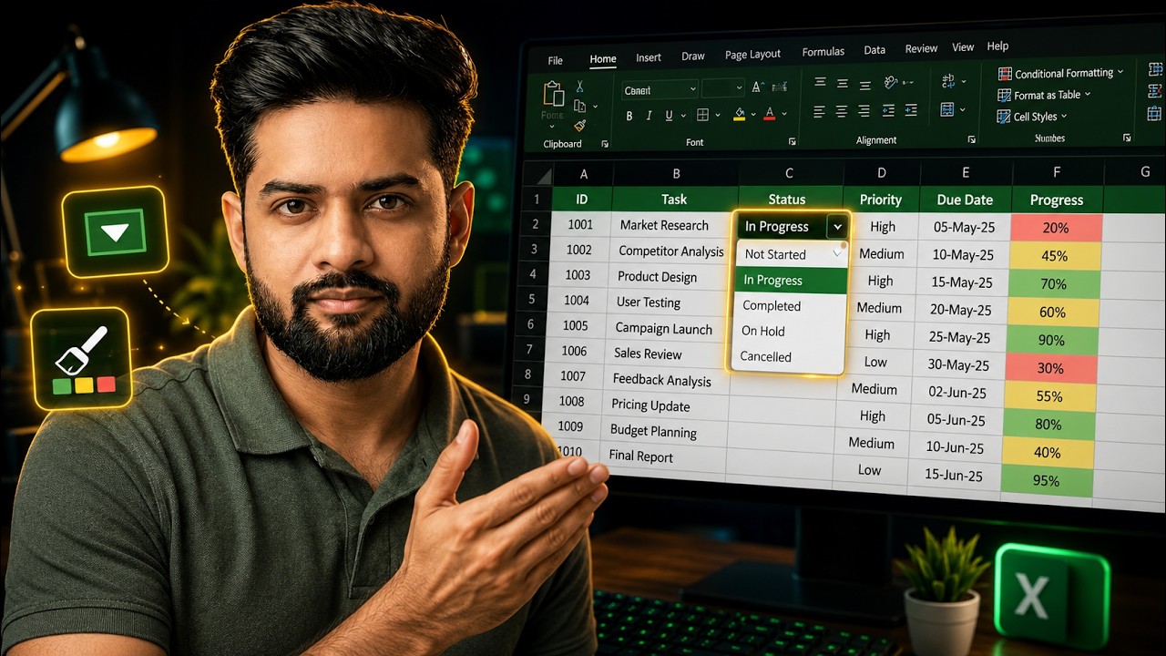 How to Create a Dropdown Menu with Conditional Formatting using Excel ...