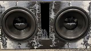 Skar IX-12's pair 500w rms 1000w peak in a custom enclosure.