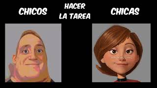 Chicas Vs Chicos - Mr Increíble Y Elastigirl
