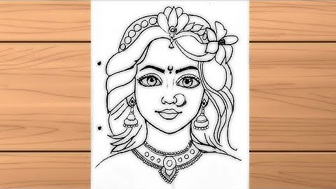 Radha ji ka simple drawing easy step by step || Radha Krishna pencil drawing 