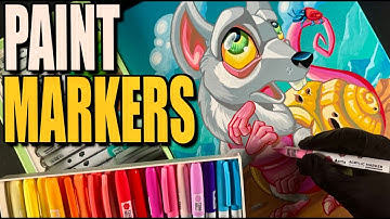 Trying Arrtx 36-Color Soft Tip Ink Liquid Acrylic Markers For The First Time