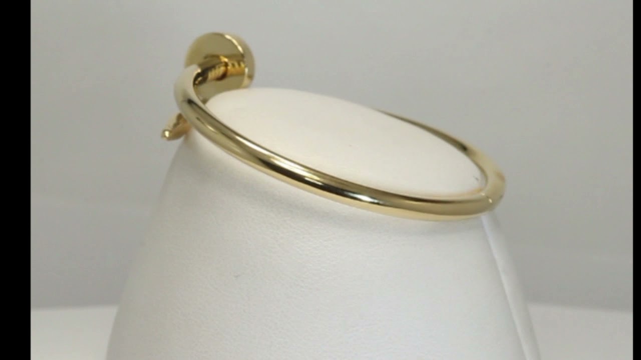 Cartier Juste Un Clou nail bracelet 18K yellow gold sz 16 + box papers 32.7 GM - 28320