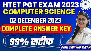 Complete Answer key HTET PGT Computer Science l Jyoti Budhwar | UGC NET GYAN Computer Science