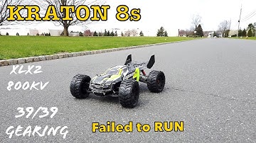 Arrma Kraton 8s 39/39 gearing Failed speed run 56MPH will run again
