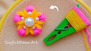 It's so Cute 💖🌟 Super Easy Flower Craft Ideas with Yarn - DIY Amazing Woolen Flowers