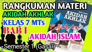 Rangkuman Materi Akidah Akhlak Kelas 7 MTs Bab 1 (Akidah Islam) // Materi Daring/Online Full Materi screenshot 1