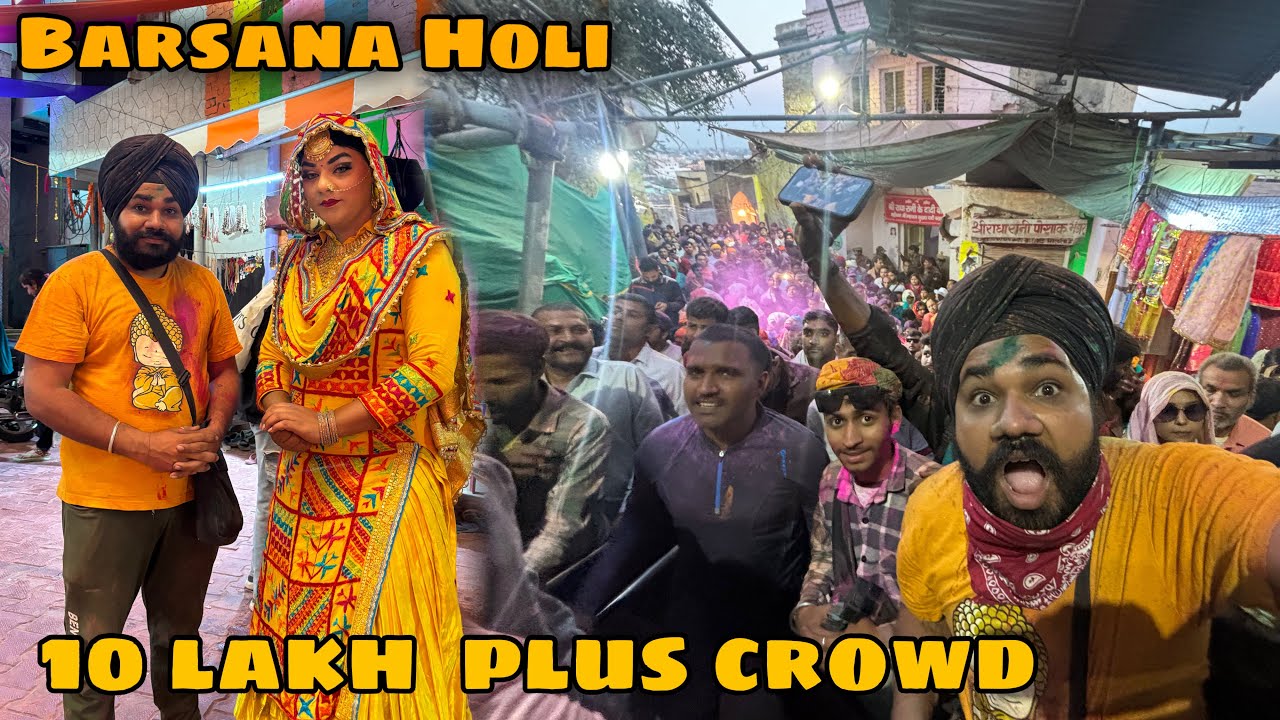 Sri Radha Rani Mandir 10 lakh plus crowd for Barsana Holi grand opening Laddu Holi