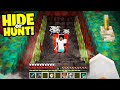 this HIDDEN STAIRCASE leads to a Minecraft SURPRISE.. (Hide or Hunt #4)