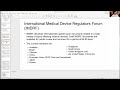 Global Regulatory Harmonization for Drugs & Medical devices- IMDRF and ICMRA. Peivand Pirouzi, Ph.D.