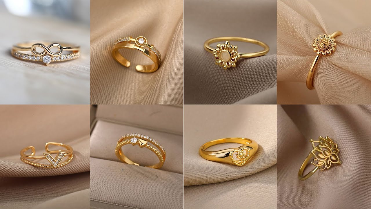 999 Yellow Gold Color Pure Ring for Women Simple Classic Glossy Gypsophila  Finger Ring Wedding Engagement Poro Puro De 24 K Ring