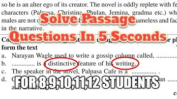 Solve Any Passage In 5 Seconds || Best Tips For SEE And NEB Student