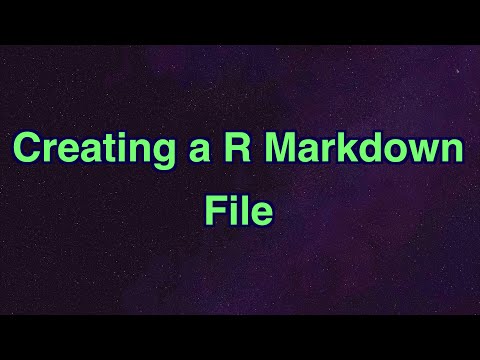 Creating a R Markdown File