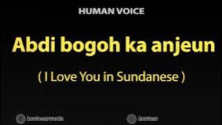 How To Pronounce Abdi bogoh ka anjeun - I Love You in Sundanese