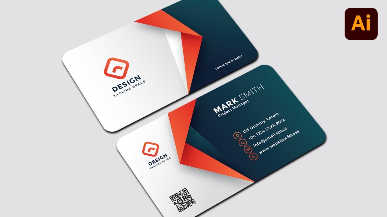 Professional Business Card Design In Adobe Illustrator - YouTube