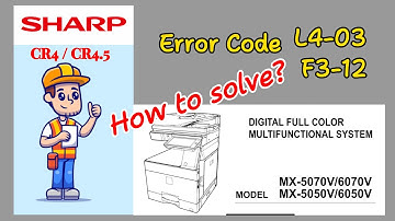 Sharp Error Code L4-03 and F3-12 || How to fix?
