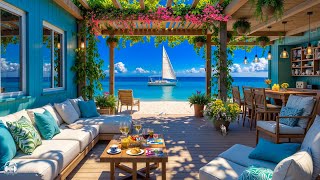 Cheerful Bossa Nova Music at Sunny Tropical Seaside ☕ Relaxing Jazz & Wave Sounds for Positive Moods