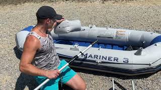 Review & How to Setup the INTEX MARINER 3 & 4 Inflatable Boat Raft  +  Minn Kota Motor Setup / Test