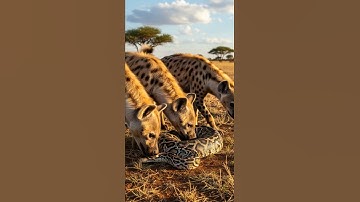 What will the hyena find inside the python’s hidden lair #wildlife #nature #python