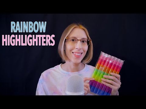 ASMR | Stackable Highlighters Testing - plastic sounds, drawing, fast tapping