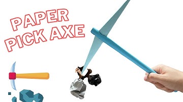 How to make Pickaxe out of A4 paper - origami pickaxe