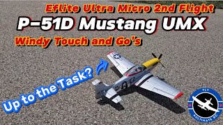 UMX Windy Touch and Go Practice: Can it Handle It? Eflite P-51 Mustang "Detroit Miss"