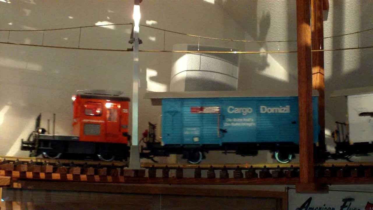 LGB RhB Tractor on my indoor layout - YouTube