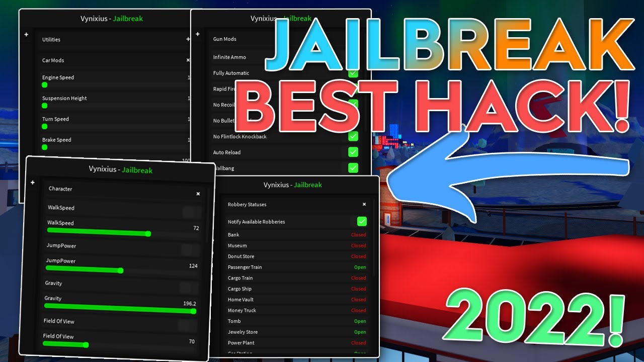 Roblox Jailbreak GUI – Weapons, Vehicles, Teleports & More – Caked