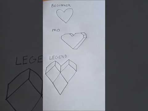 Heart Drawing Level: Beginner to Legend #shorts #art #draw #drawing #viral #artist #howtodraw #reels