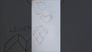 Heart Drawing Level: Beginner to Legend #shorts #art #draw #drawing #viral #artist #howtodraw #reels