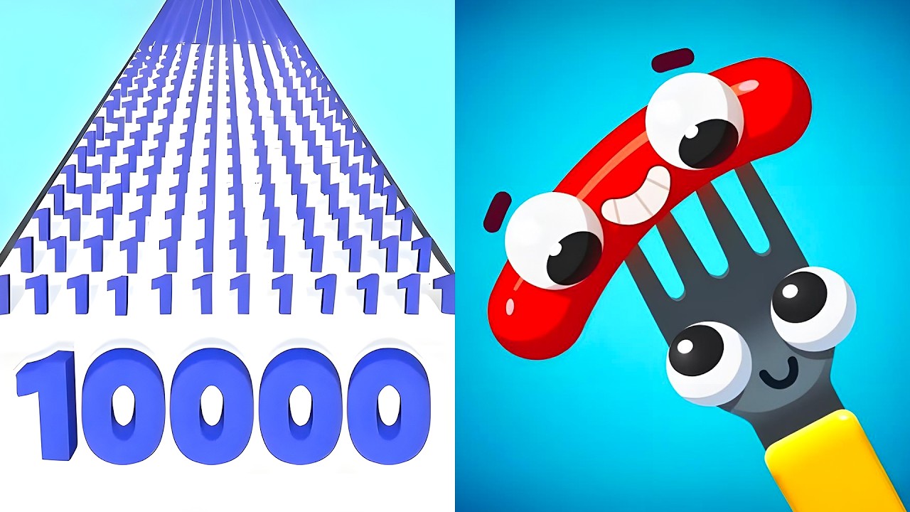 Number Master vs Fork N Sausage 💥 EPIC SpeedRun Challenge - All Levels Unlocked (Android,iOS)