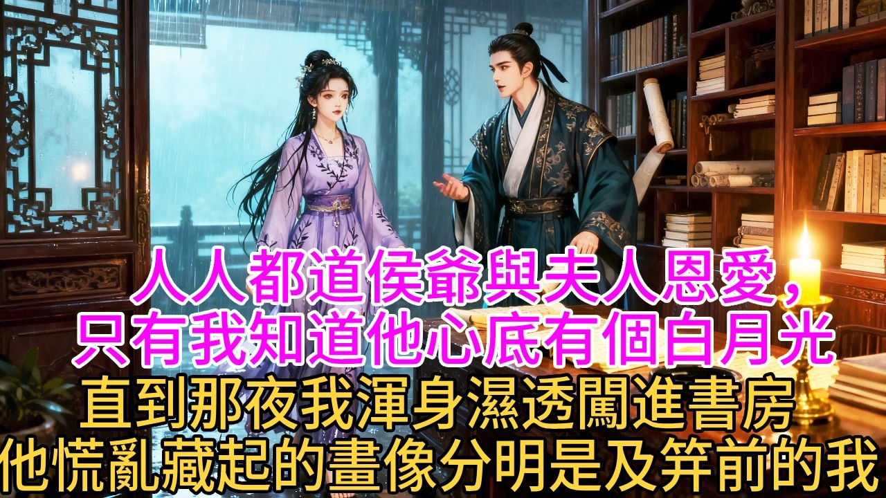 人人都道侯爺與夫人恩愛，只有我知道他心底有個白月光。直到那夜雷雨，我渾身濕透闖進書房，他慌亂藏起的畫像上，分明是及笄前的我。#古言#甜文#爽文#一世兩相依