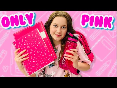 Only PINK Back to school Stuff! 💖 Sisters Play Family