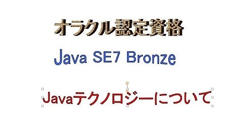 Java SE～オラクル認定資格Java SE7 Bronzeに挑戦PART5（Javaﾃｸﾉﾛｼﾞーについて）