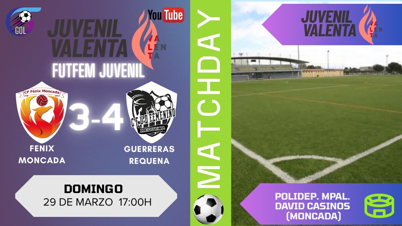 LIGA FUTFEM JUVENIL | Fénix Moncada 3-4 Guerreras Requena