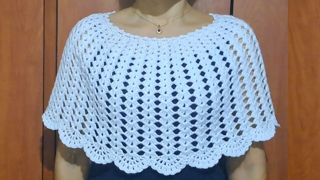 Linda Capa a Crochet Fácil de Tejer paso a paso/Video tutorial a Ganchillo/ (Con DOBLAJE Automático)